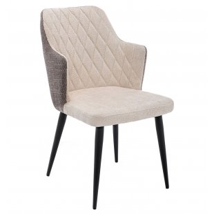 Chair on metal frame Velen dark brown, beige