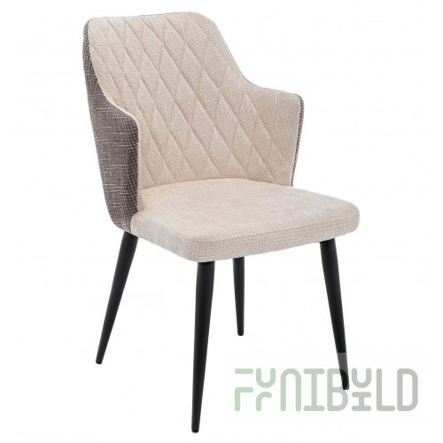 Chair on metal frame Velen dark brown, beige