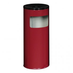 Painted street urn with black cup