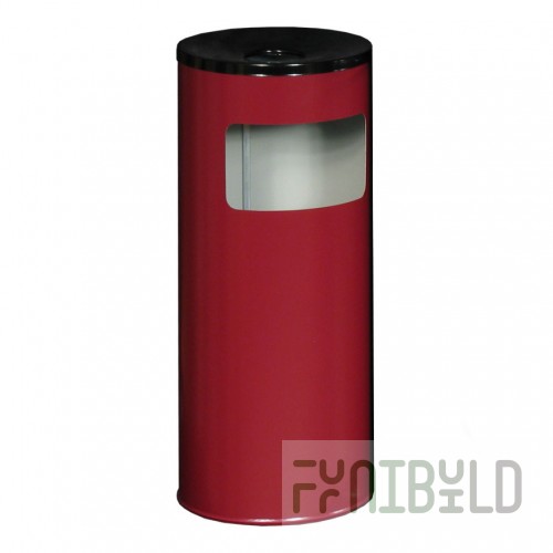 Painted street urn with black cup