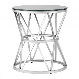 Coffee table 50*50 Viva, silver glass black