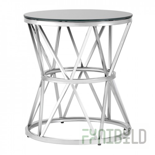 Coffee table 50*50 Viva, silver glass black