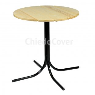 Table Lider 21, outdoor, made of slats, round