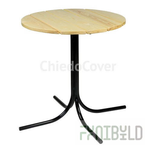 Table Lider 21, outdoor, made of slats, round