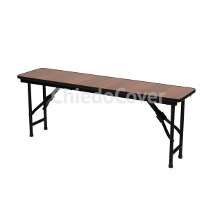 Bench "Leader 8", walnut, black frame