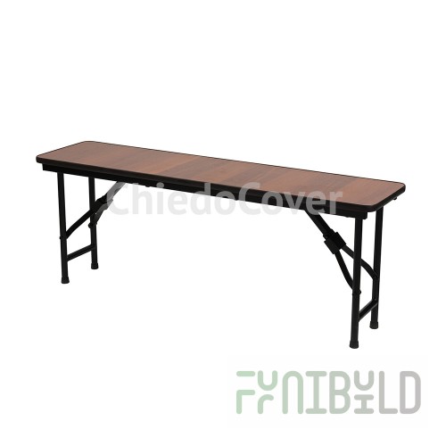 Bench "Leader 8", walnut, black frame