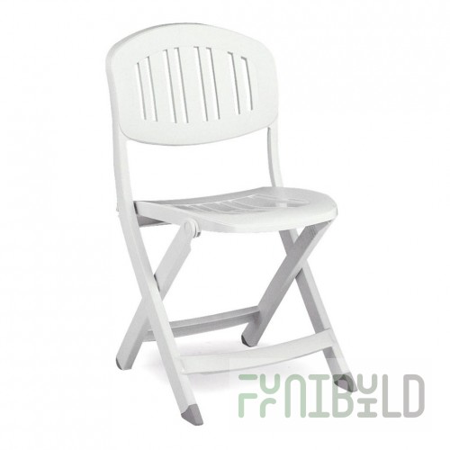 Plastic folding chair Capri, white