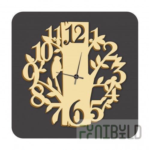 Wall clock Carved wood