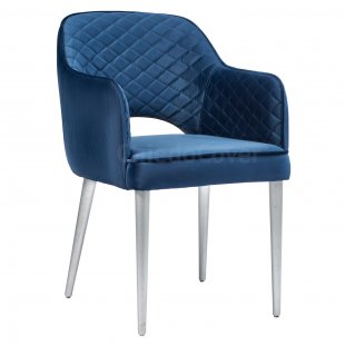 Chair Rose Diamond, blue velvet