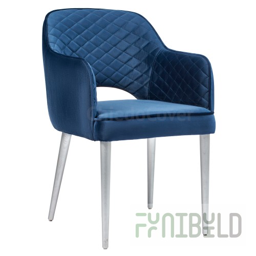 Chair Rose Diamond, blue velvet