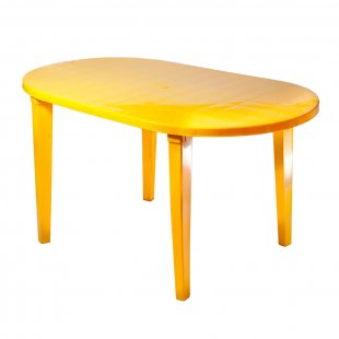 Plastic table oval, yellow