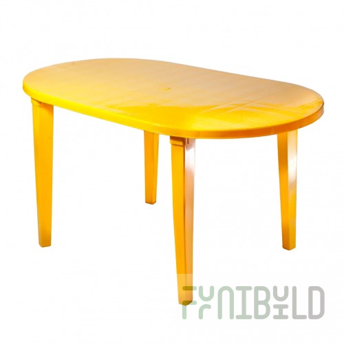 Plastic table oval, yellow