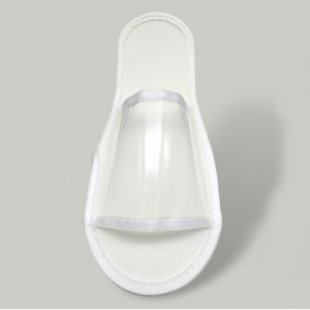 Slippers with transparent top, open