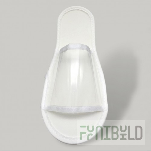 Slippers with transparent top, open