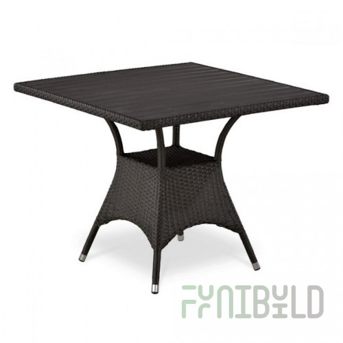 Nace Artificial Rattan Wicker Table, Brown