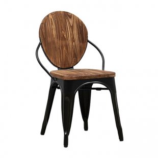 Loix chair, brown seat, black frame