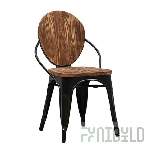 Loix chair, brown seat, black frame