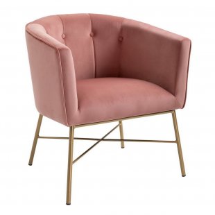 Chalet armchair velour pink