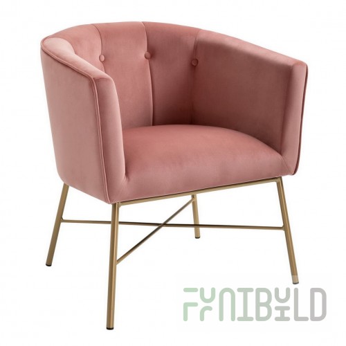 Chalet armchair velour pink