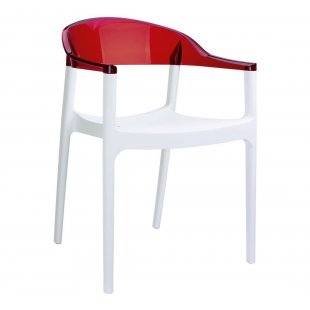 Plastic chair Carmen, white/red