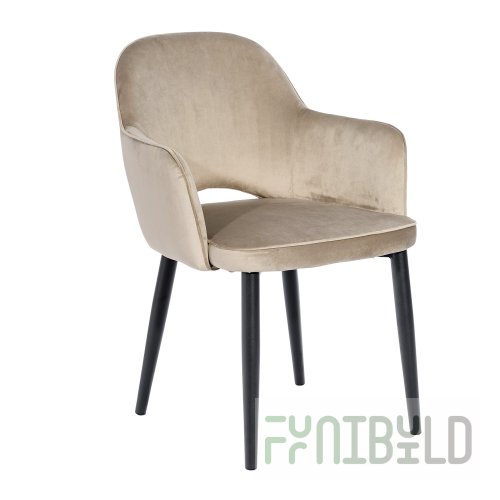 Chair Venus, velvet champagne color