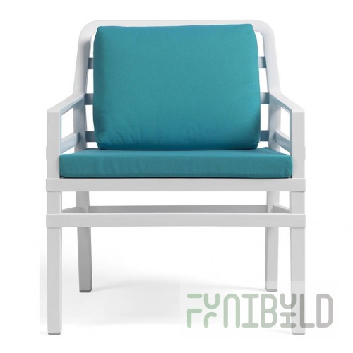 Plastic chair with cushions Aria, white, sardinia