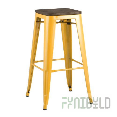Bar stool Tolix Wood yellow