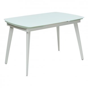 Eliot table, white glass/white frame