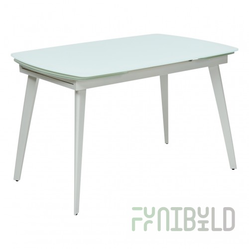 Eliot table, white glass/white frame