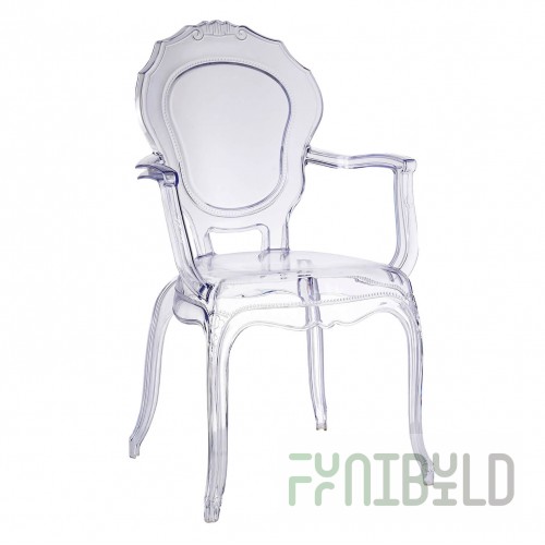 Chair Prince with armrests Transparent, plastic