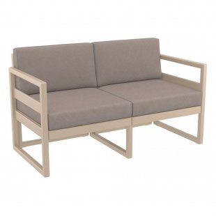 Plastic sofa with cushions Mykonos beige/light brown
