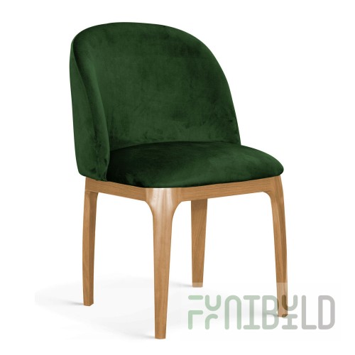 Grace chair, green, oak legs, BL78