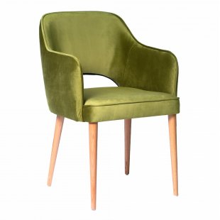 Chair Rose, olive, legs - varnish