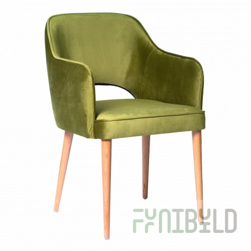 Chair Rose, olive, legs - varnish