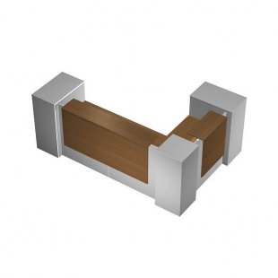 Reception desk Profiquadro corner with 2 pedestals, left
