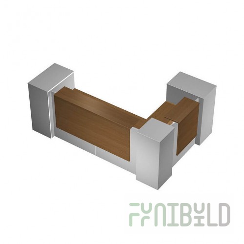 Reception desk Profiquadro corner with 2 pedestals, left