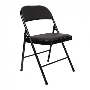 Brabix folding chair black, eco-leather