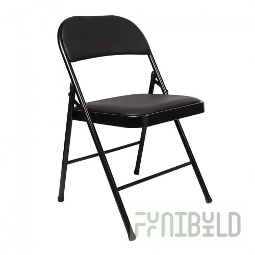 Brabix folding chair black, eco-leather