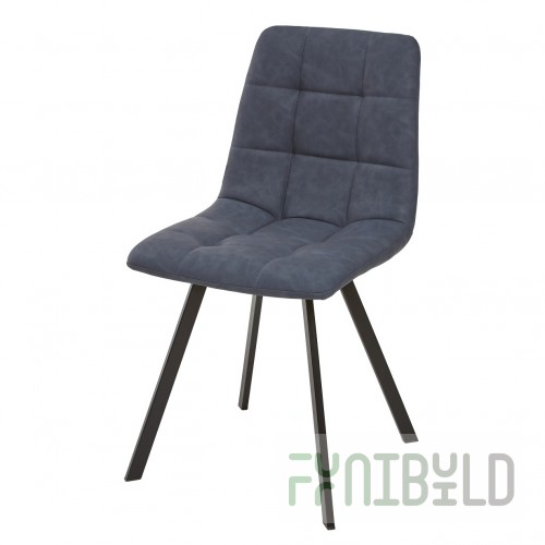 CHILLI SQUARE chair blue steel, black frame