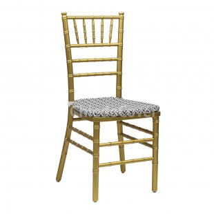 Chiavari chair wooden with colored cushion, Gold