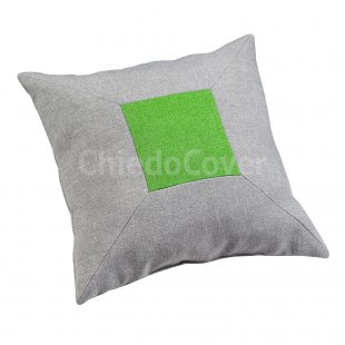 Pillow with green square