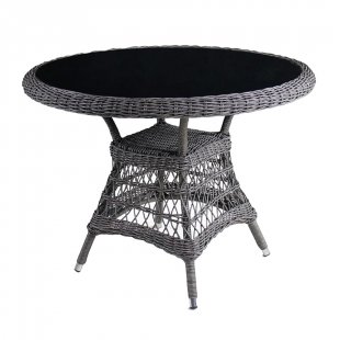 Tallow Faux Rattan Wicker Table, Light Brown