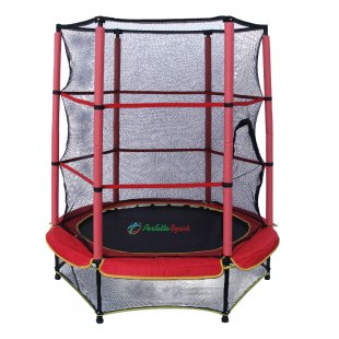 Perfetto Sport 5 frame trampoline with a diameter of 140 centimeters and a net