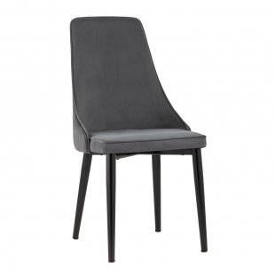 Chair Largo velour dark gray