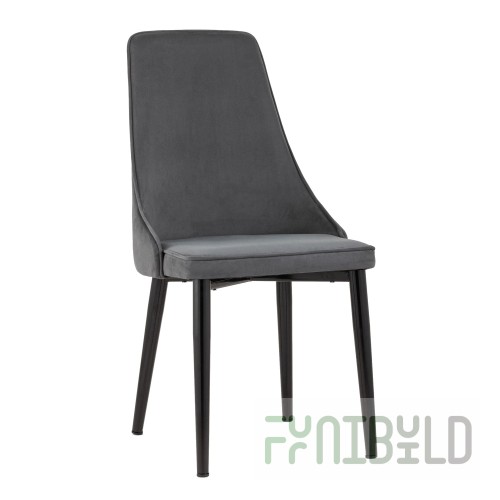 Chair Largo velour dark gray