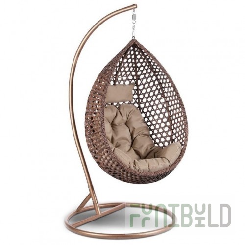 Hanging chair Jorn made of artificial rattan