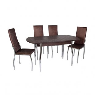 Milton table + 6 chairs Beijing dark