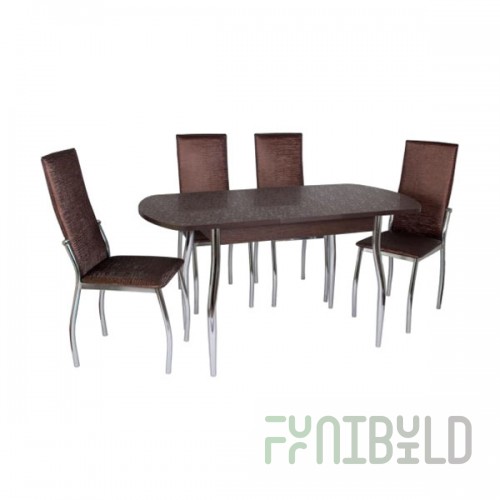 Milton table + 6 chairs Beijing dark