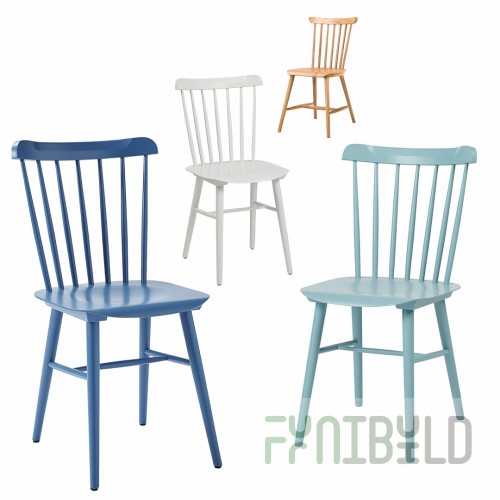 Tucker set, 4 chairs blue, light blue, white, beech