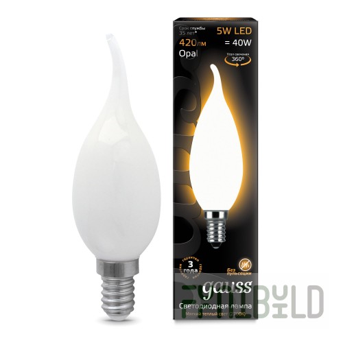 Lamp (LED) LED Gauss E14 2700K Filament Candle Tailed
